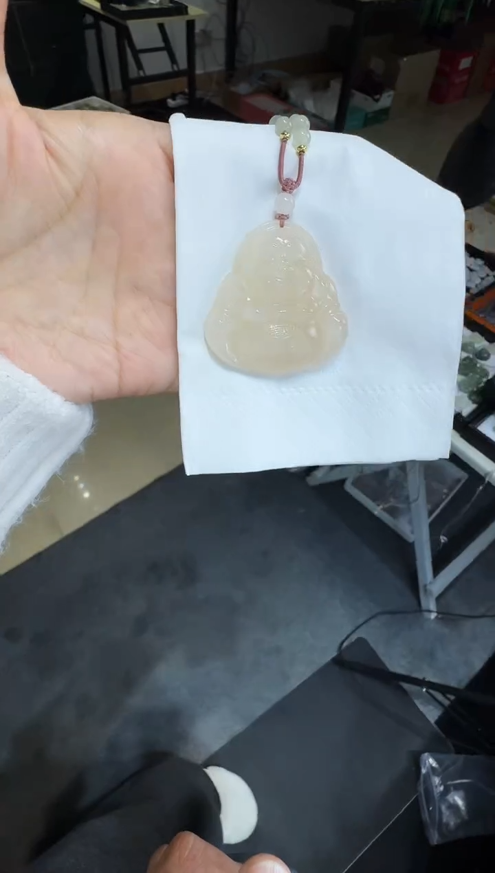 【闪购商品】和田玉颈饰未镶嵌45藕粉佛公