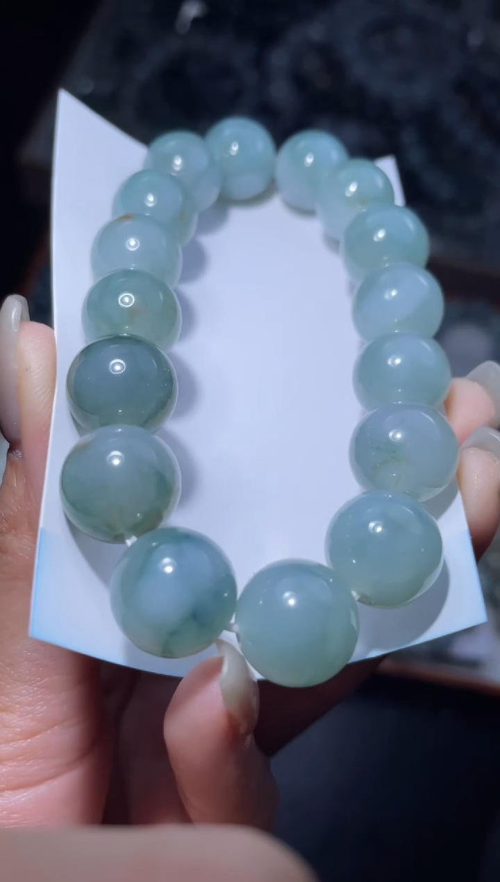 【闪购商品】定制翡翠未镶嵌天然缅甸A货翡翠手串80