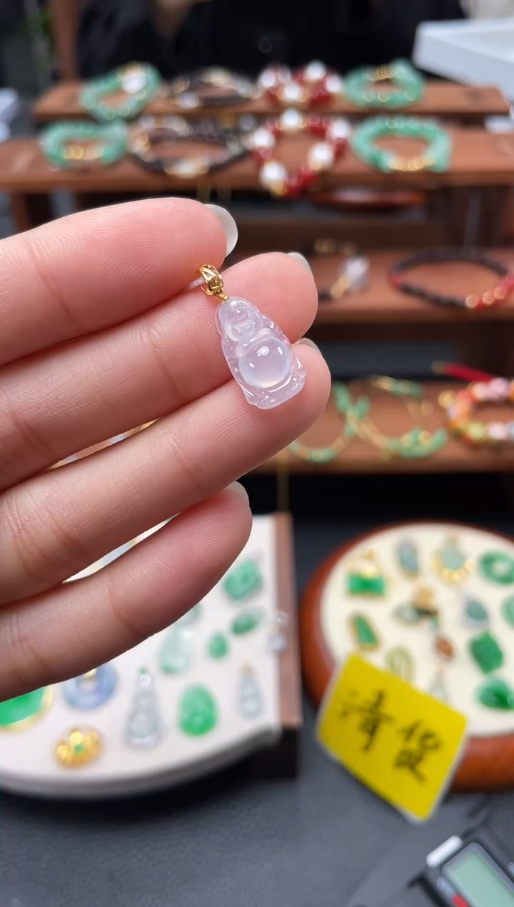 【闪购商品】翡翠吊坠(不含链)18K金镶嵌一个   JK331