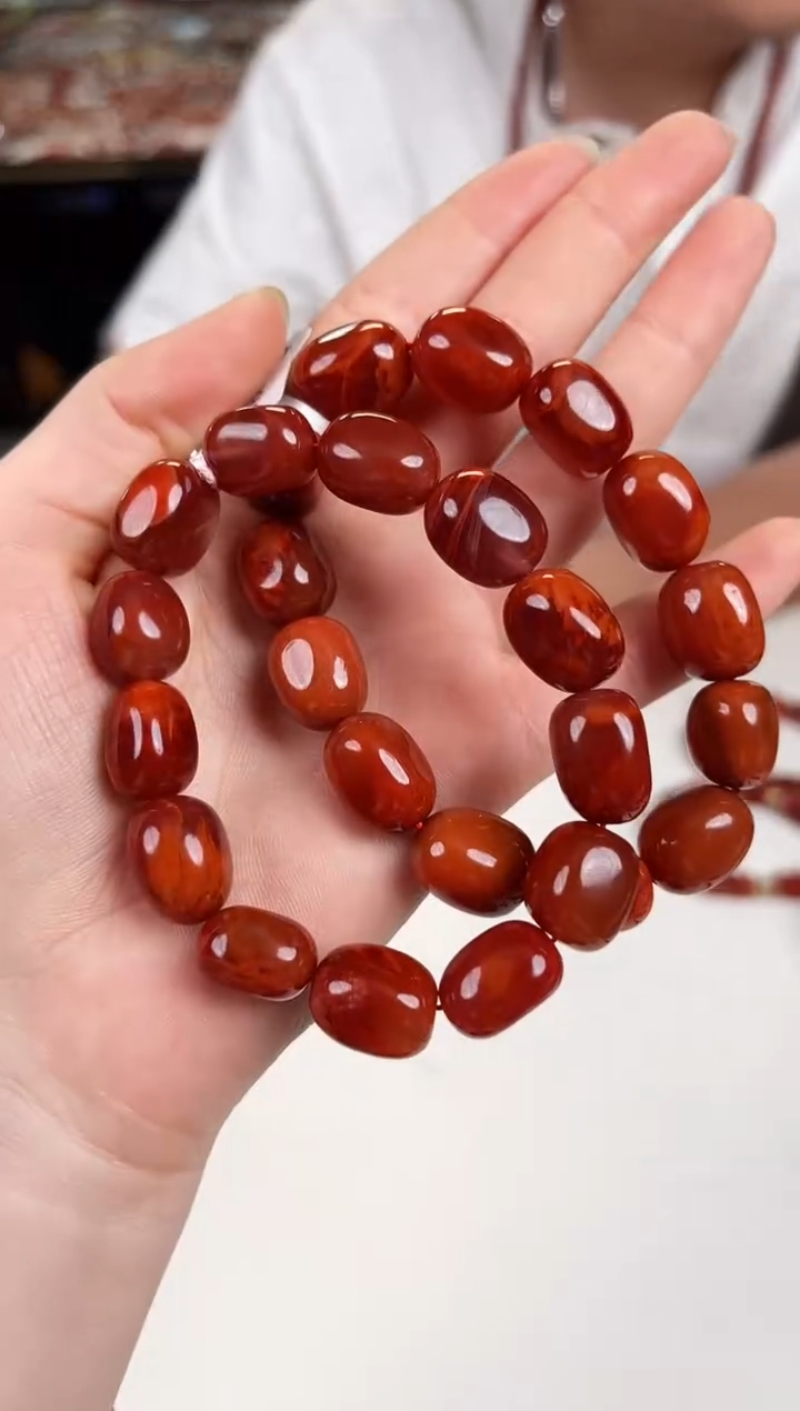 南红玛瑙瓦西随型手串未镶嵌（多样式发其一）