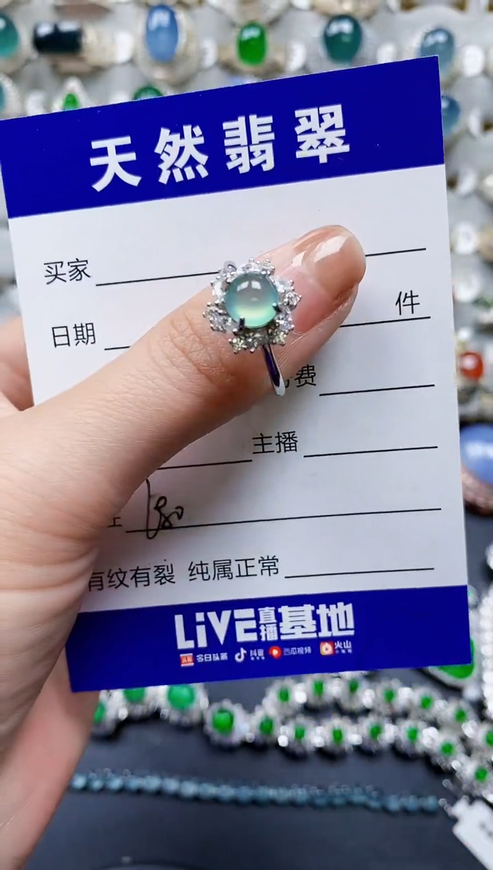 【闪购商品】翡翠戒指银S925镶嵌0680