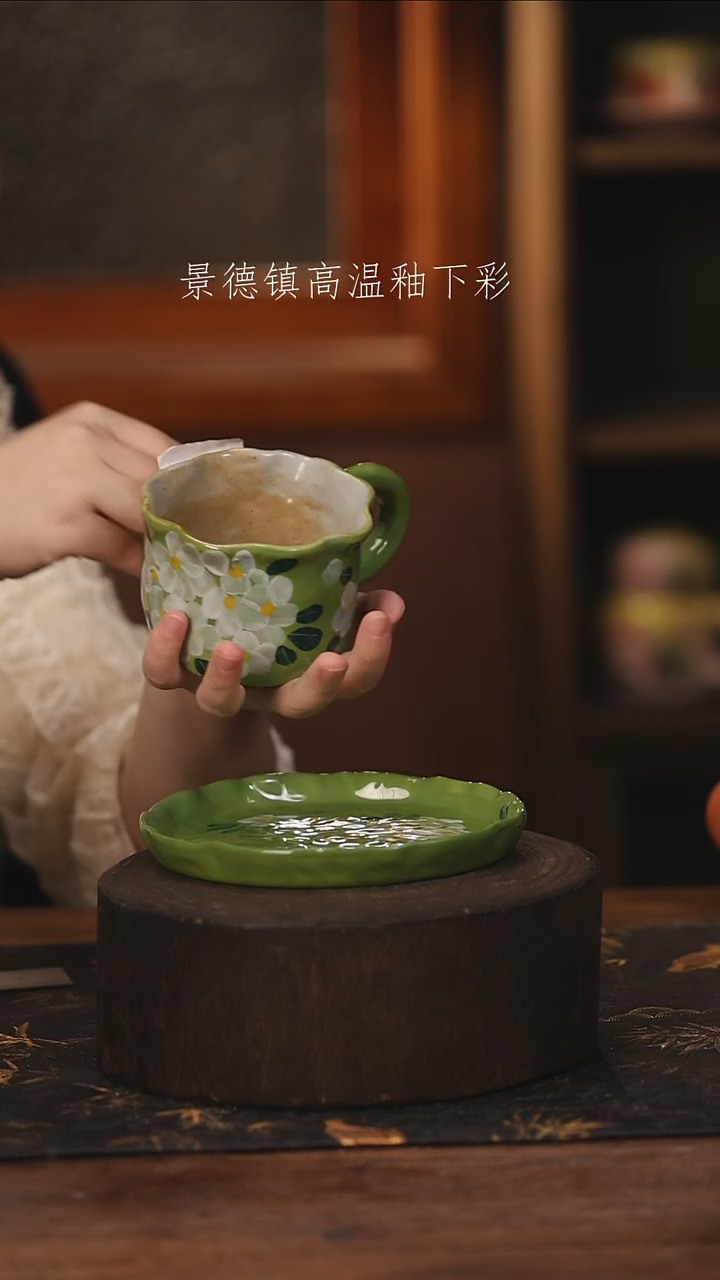 陶瓷景德镇高温釉下手绘陶瓷@L004@