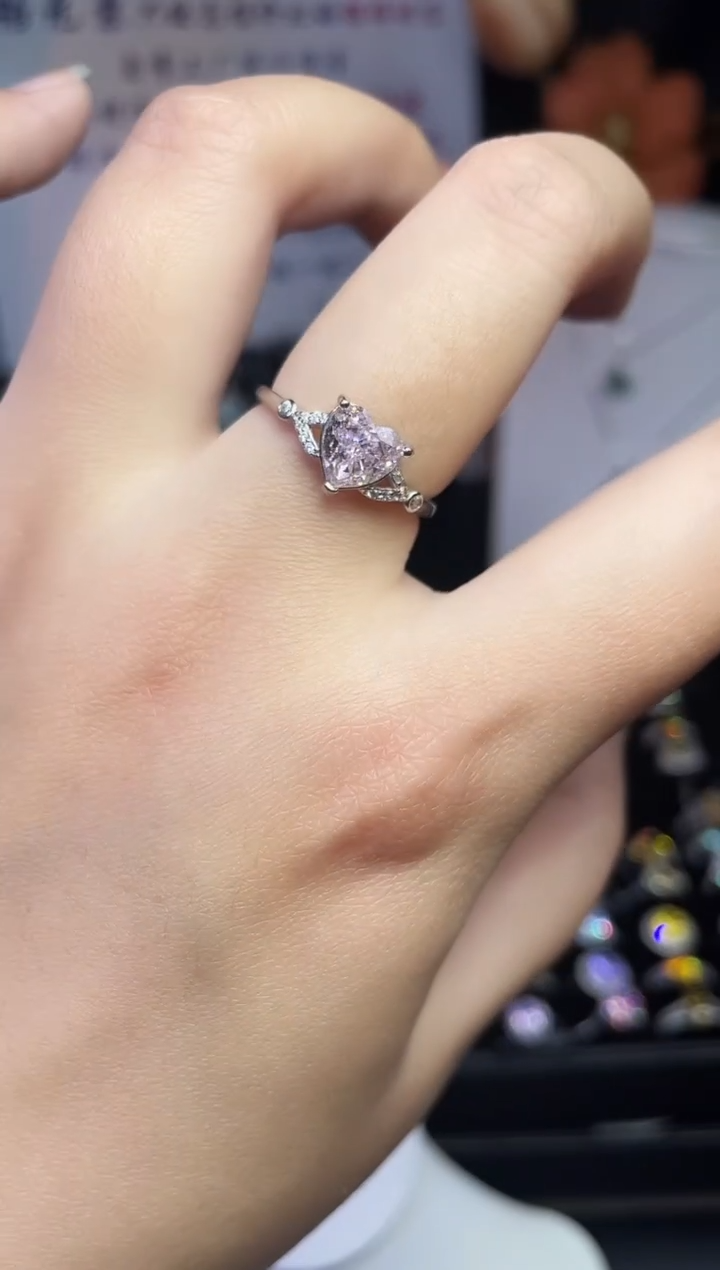 S 925纯银高碳钻饰品清孤品戒指2