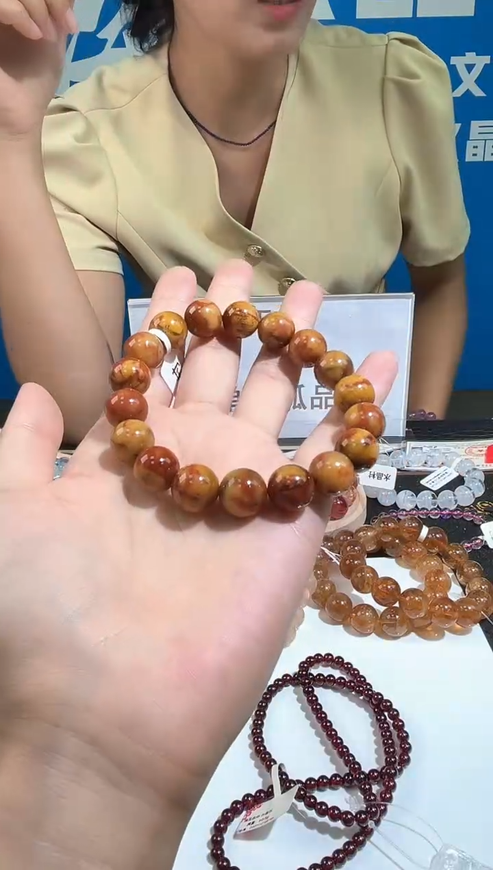 未镶嵌手链水晶62号金红彼得石单圈12+mm