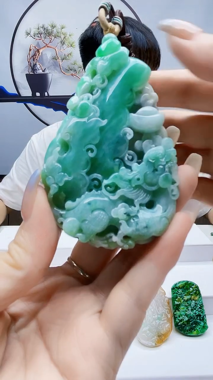 未镶嵌定制翡翠zl-毛货挂件97