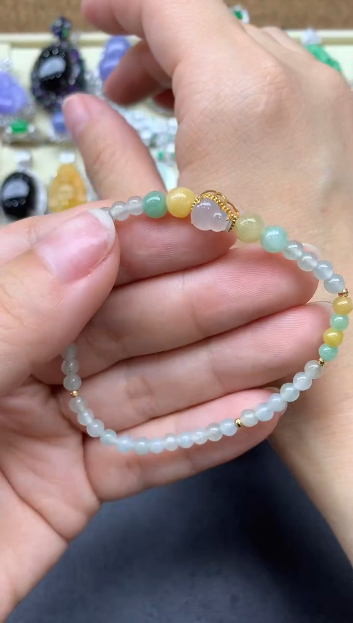 【闪购商品】翡翠手串18K金镶嵌154-中国好珍宝