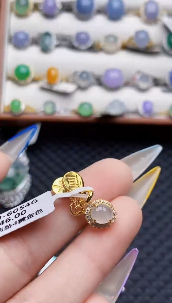 银S925镶嵌戒指翡翠6071