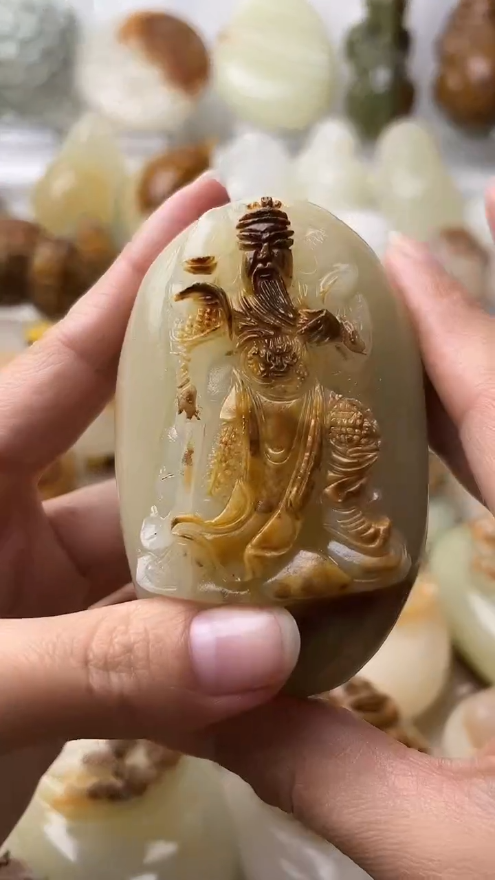 石材古青石棉纹正常不退换关公