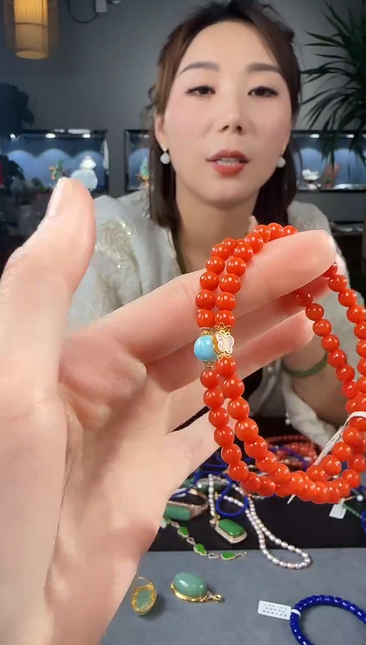 【闪购商品】南红玛瑙颈饰18K金镶嵌1