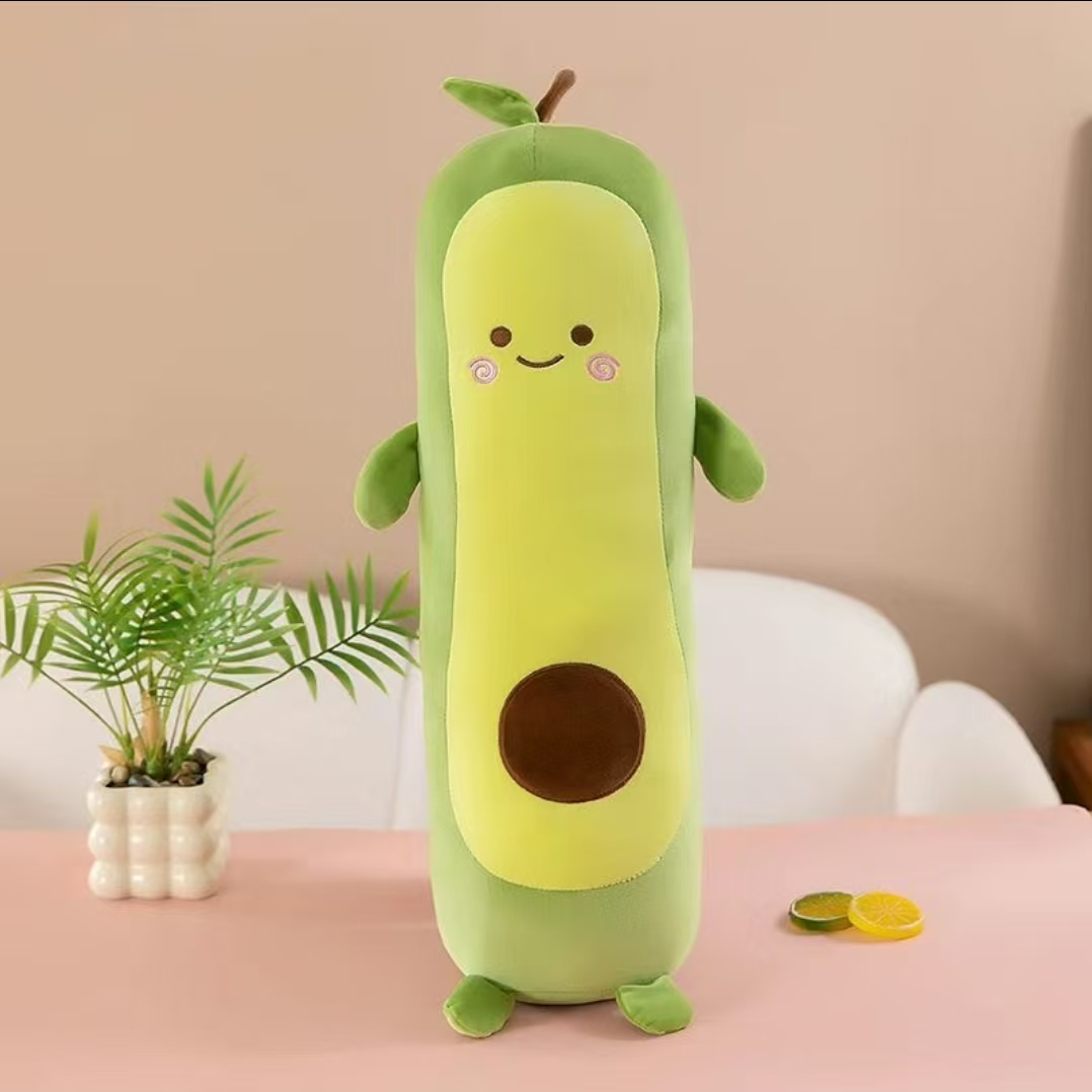 1米牛油果毛绒玩具可爱抱枕长条枕睡觉少女水果玩偶礼物