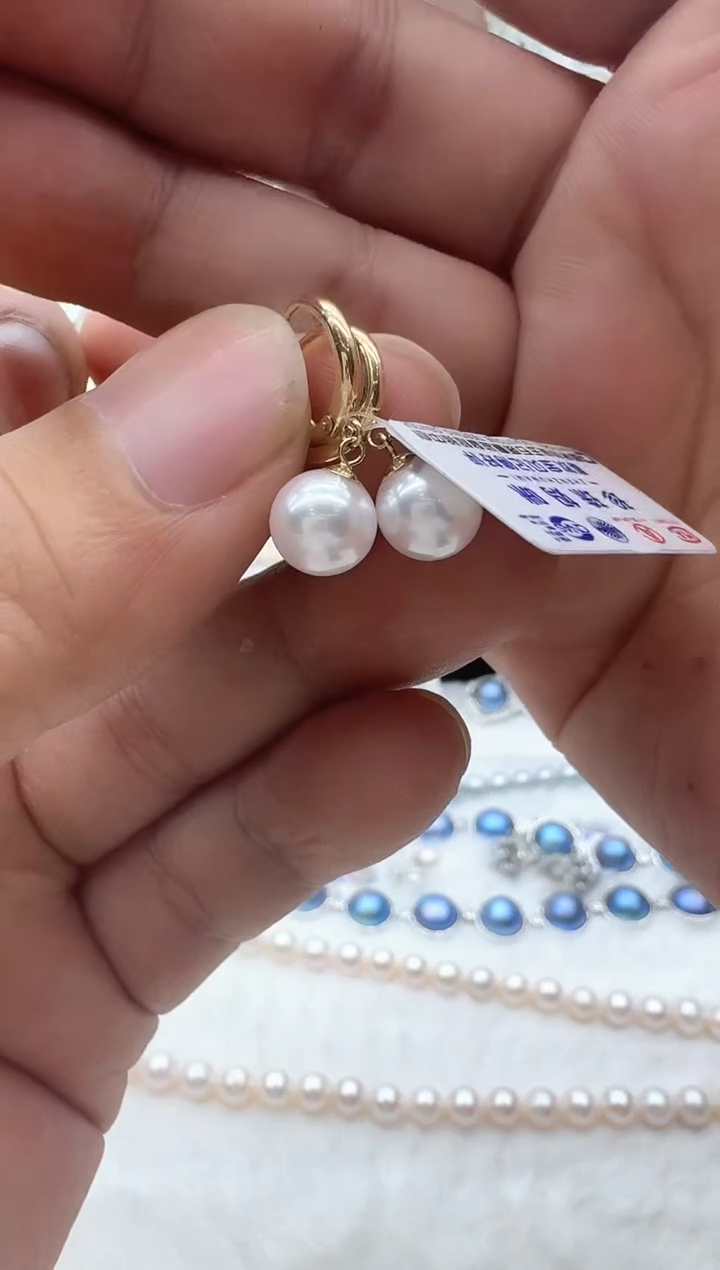 【闪购商品】海水珍珠耳饰18K金镶嵌清货