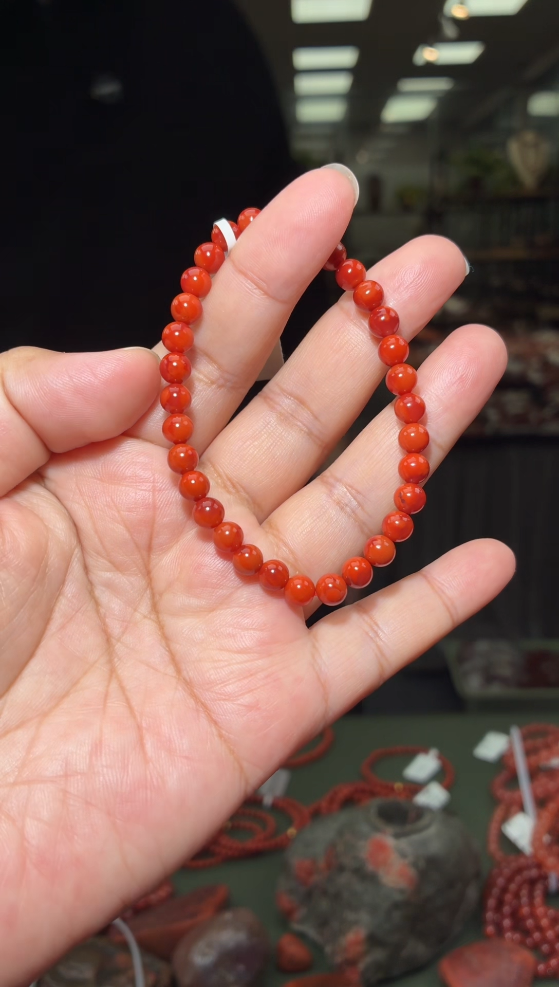 未镶嵌手串南红玛瑙单圈手串一条约5mm+多样性发货