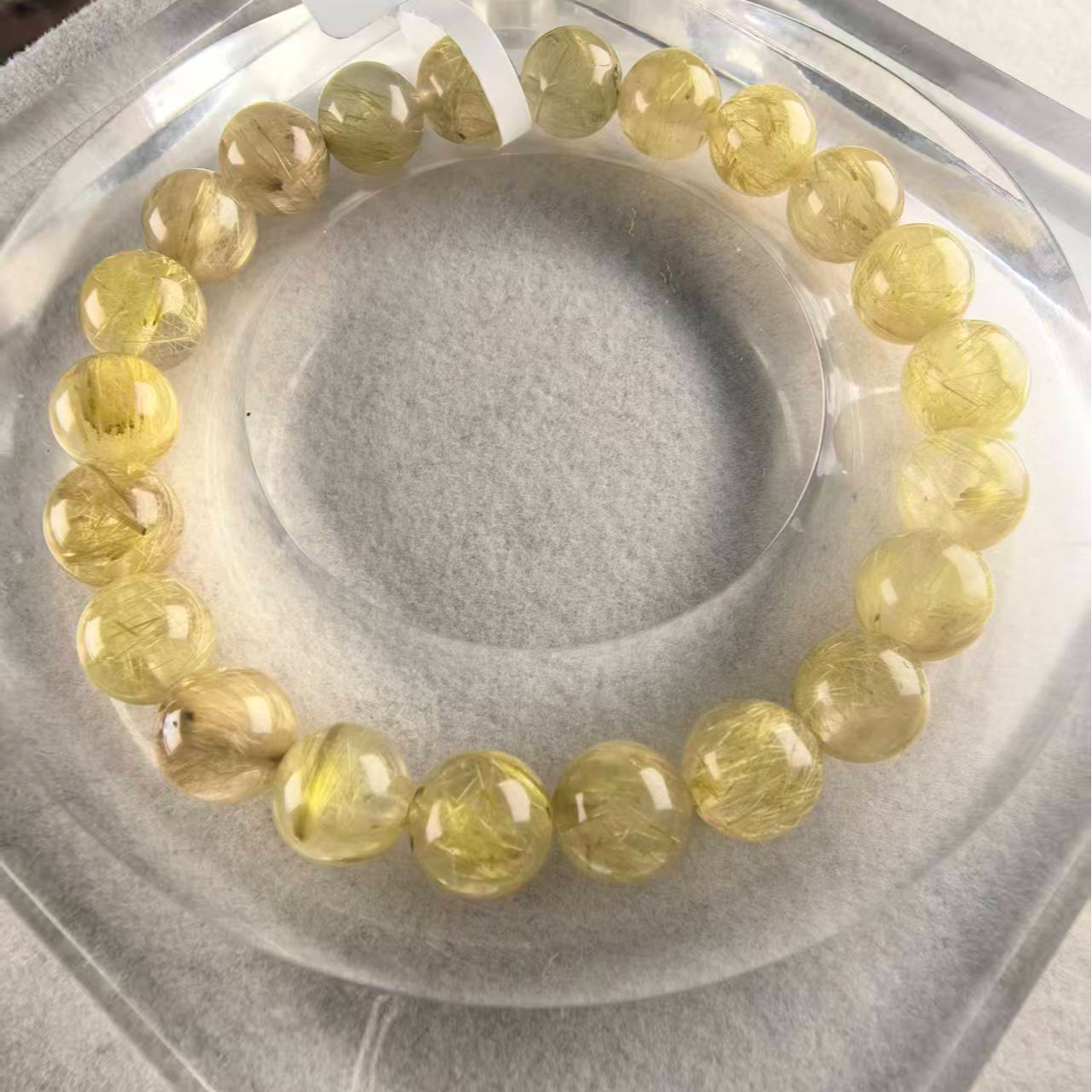 天然钛晶金发晶单圈手链男女通用水晶