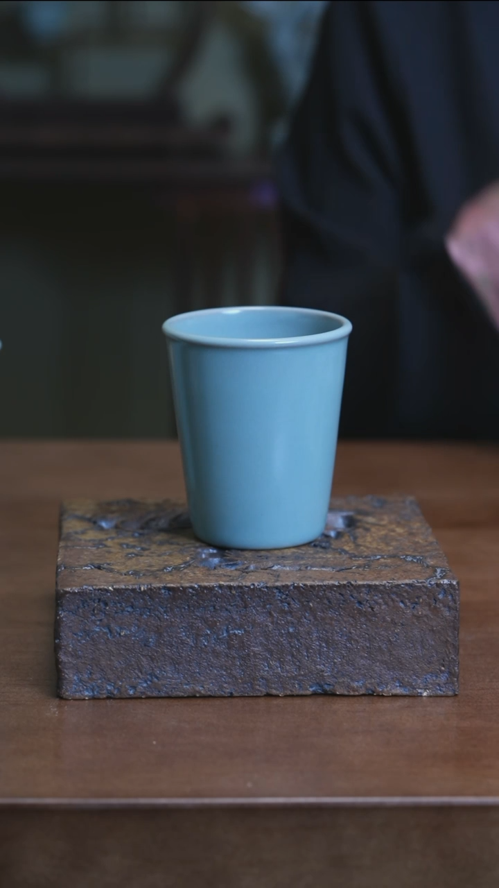 Y宝丰宋官窑原产地汝瓷中可乐杯