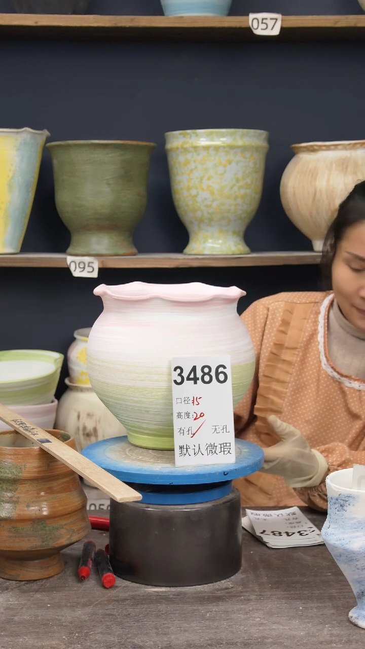 景德镇花盆默认微瑕3486