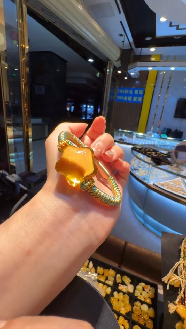 【闪购商品】琥珀珠宝奇石未镶嵌星河手绳L码