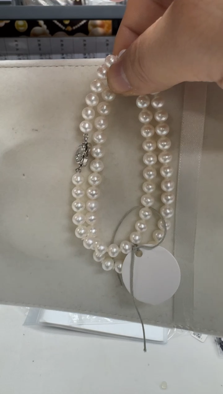 【闪购商品】淡水珍珠项链银S925镶嵌7mm 吉尔德丢码