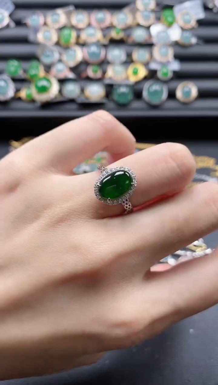 【闪购商品】翡翠戒指银S925镶嵌51151