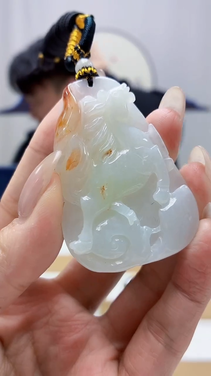 未镶嵌定制翡翠5060MM-毛货挂件65