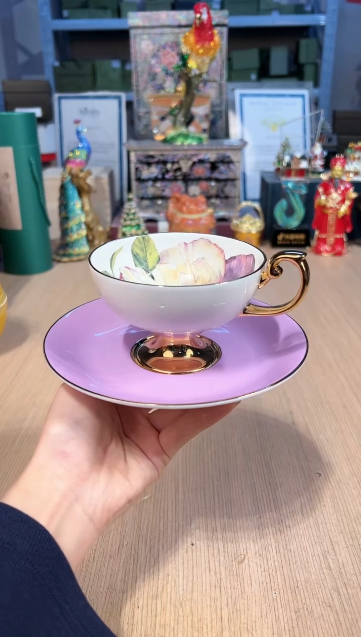 【闪购商品】杯197自然写生-丽思紫釉杯碟