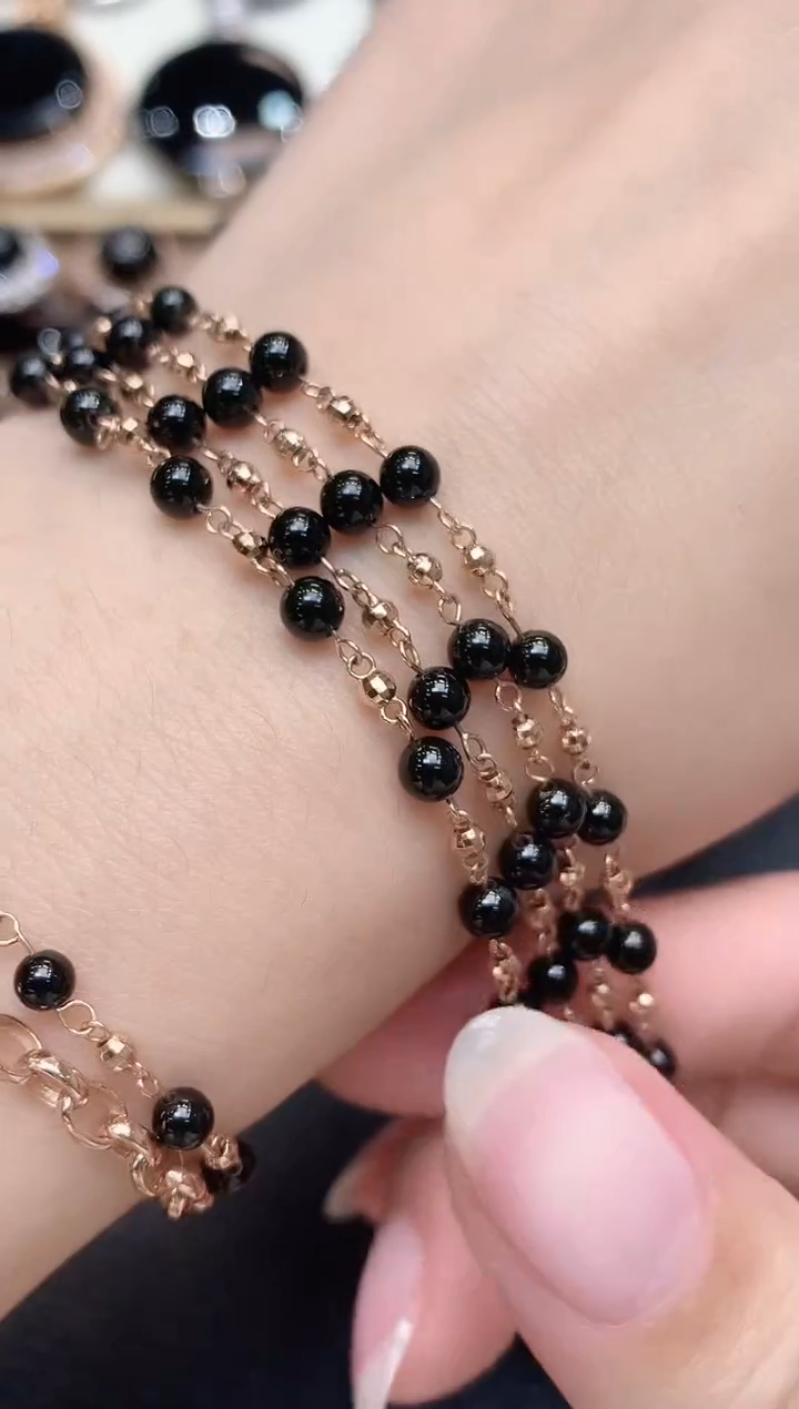 18K金镶嵌手链翡翠D7 多样性发一件