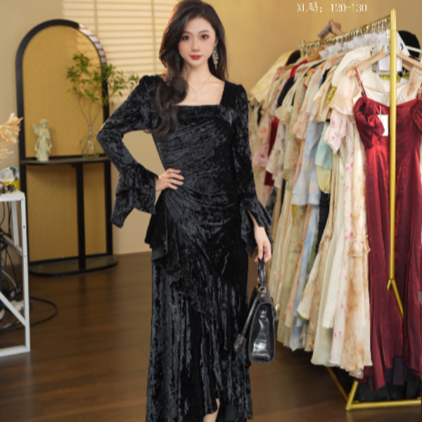 【温迪专属】黑丝绒美人鱼-296 连衣裙（23303）