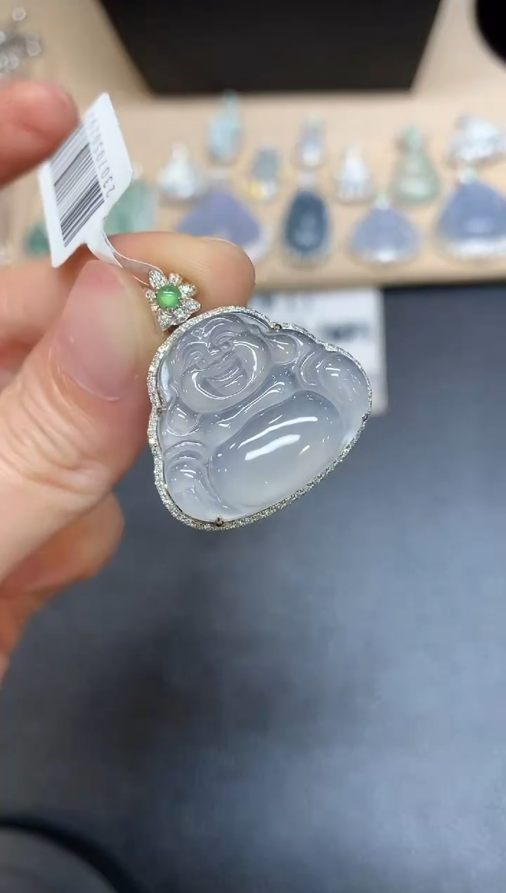 【闪购商品】翡翠吊坠(不含链)18K金镶嵌佛公【无服务费