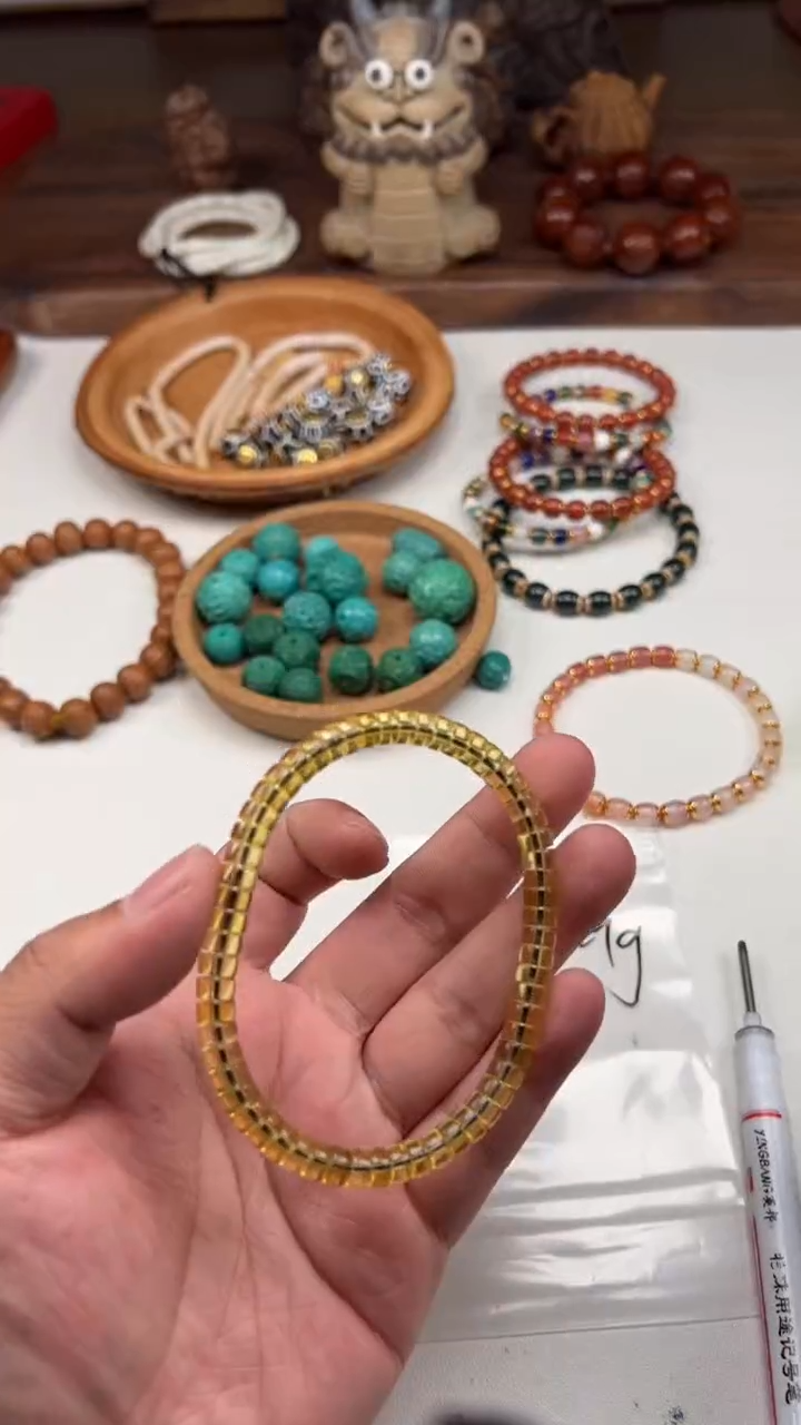 【闪购商品】蓝珀手链未镶嵌蓝珀高净体药片手串