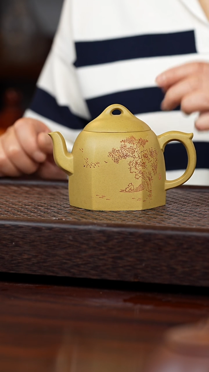 【闪购商品】紫砂茶壶本绿六方秦权280毫升