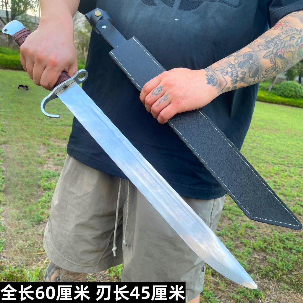 三八刺刃唐横刀户外车载防身一体短刀弹簧钢唐横刀冷兵器未开刃