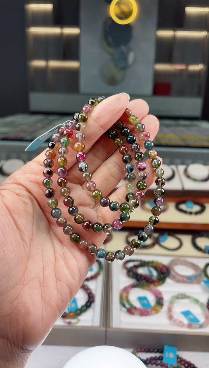 【闪购商品】碧玺三圈手串未镶嵌（多样性发一条）Q