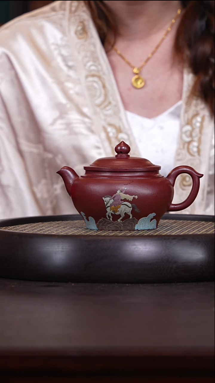 【闪购商品】紫砂茶壶季杏芬7-88 海棠红扁樱300c