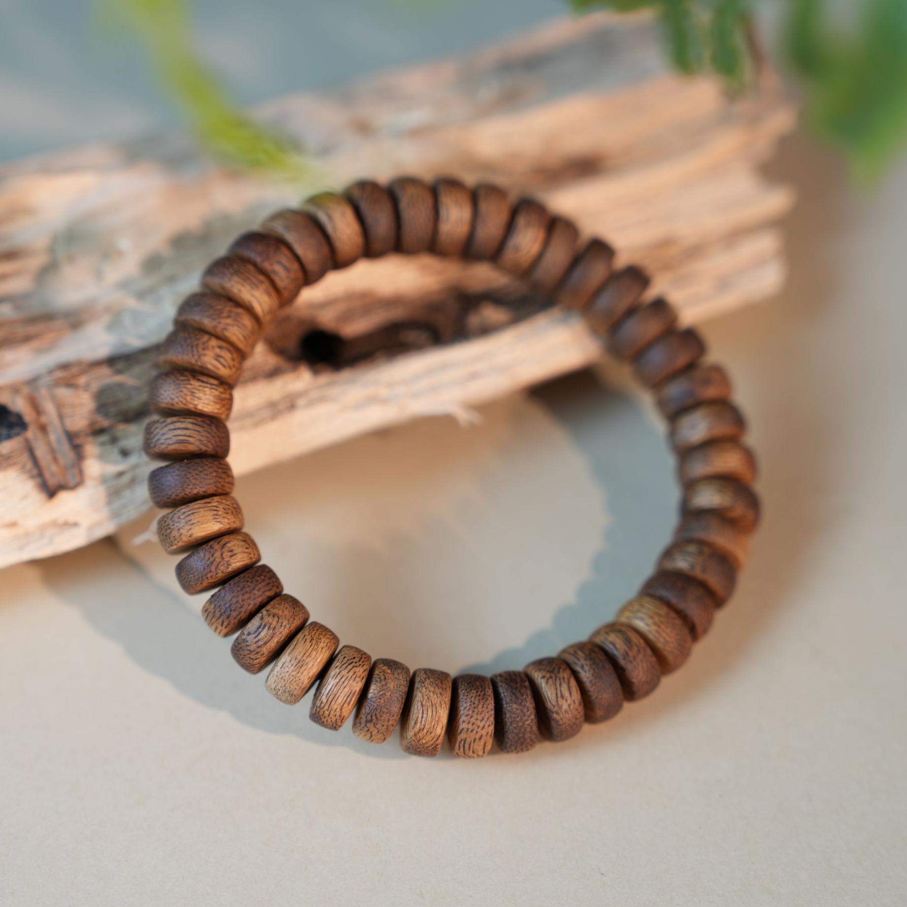 沉香10mm片片珠单圈手串 素 S26021710-9