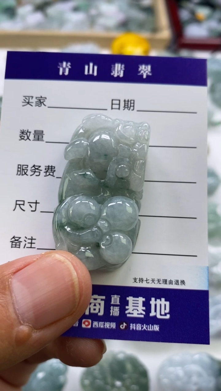 翡翠未镶嵌颈饰多人霸王貔貅