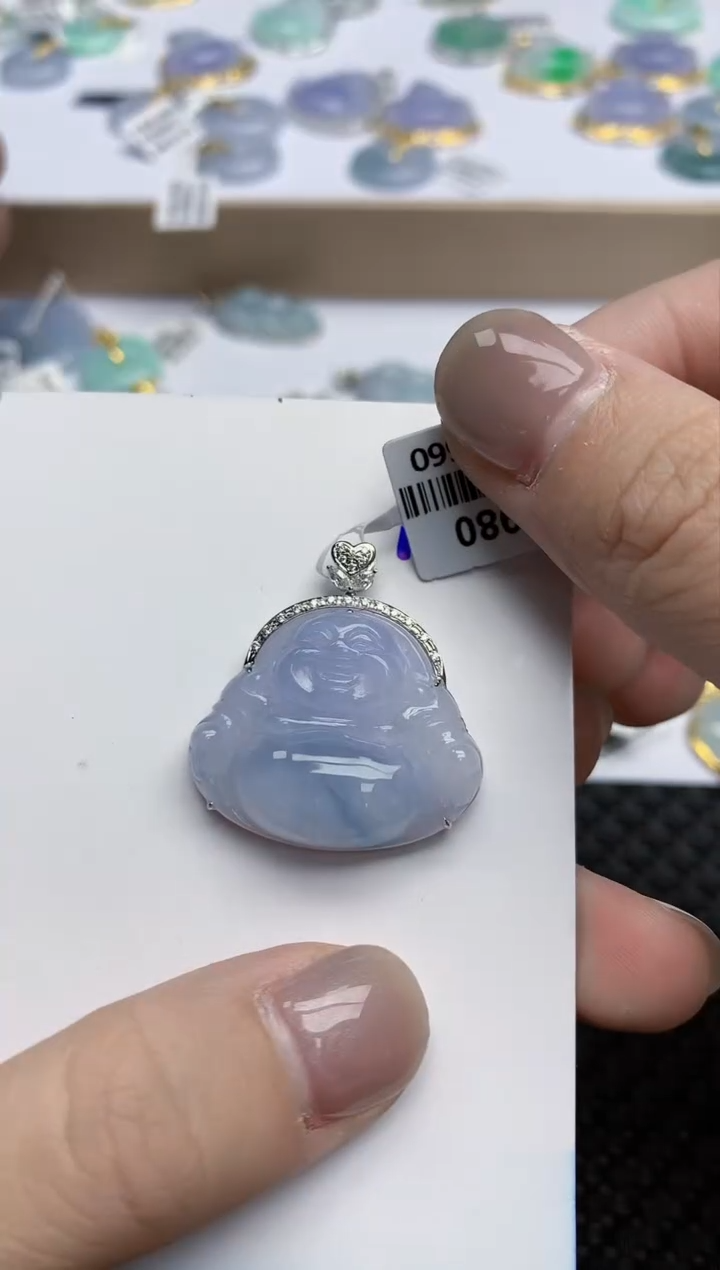 【闪购商品】翡翠颈饰18K金镶嵌天然翡翠A货