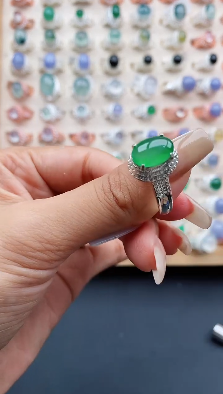 翡翠戒指未镶嵌缅甸天然A货翡翠111  10-1