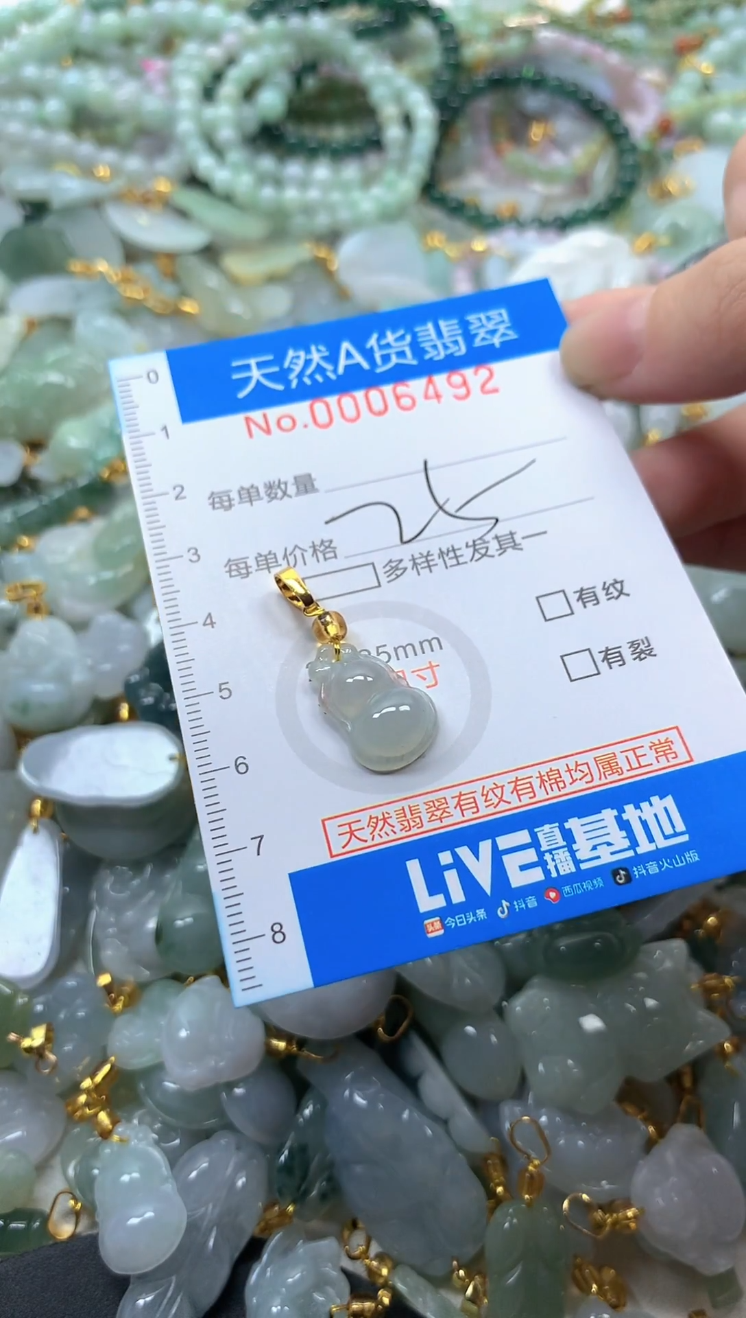 颈饰未镶嵌翡翠净货挂件-6492