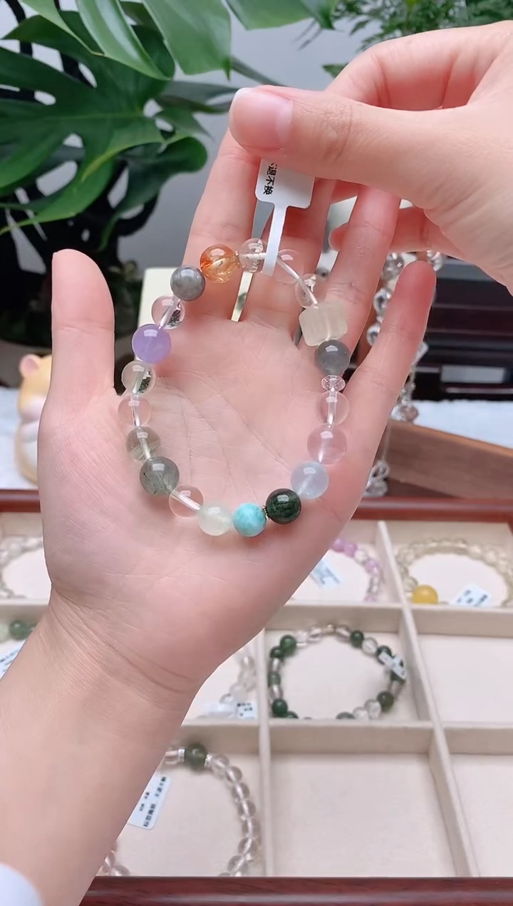 未镶嵌手链水晶多彩水晶手链