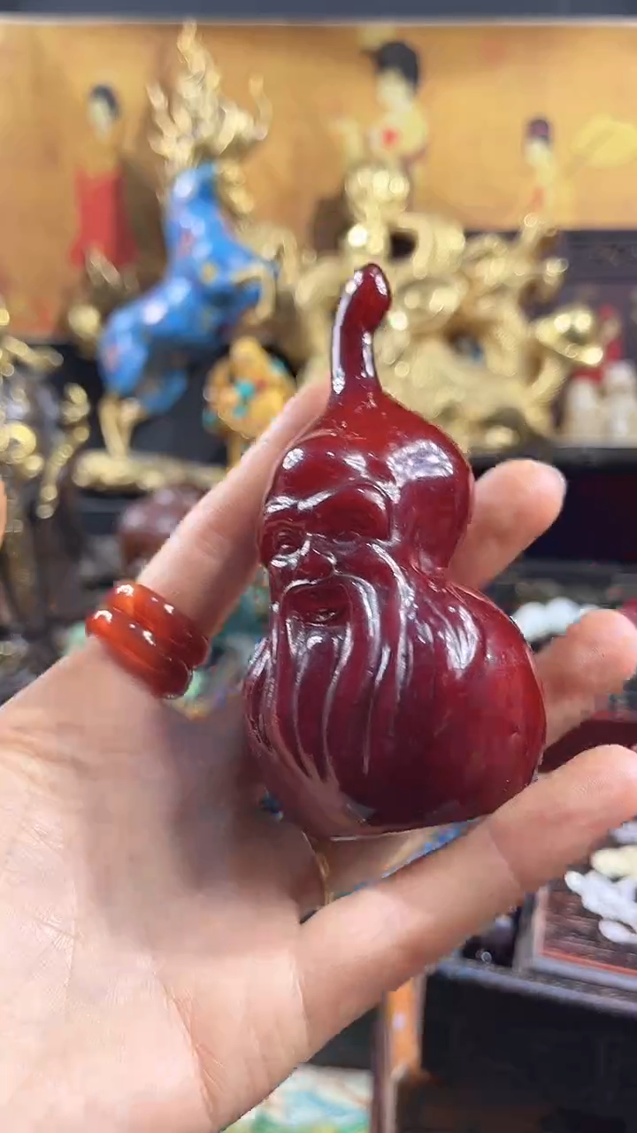 未镶嵌颈饰蜜蜡花姐甄选寿公葫芦手把件