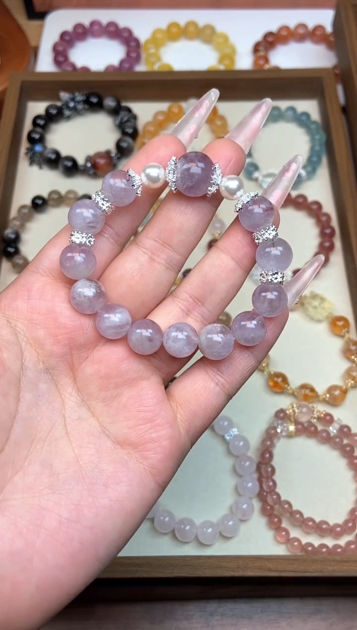 【闪购商品】水晶手链未镶嵌紫兔毛