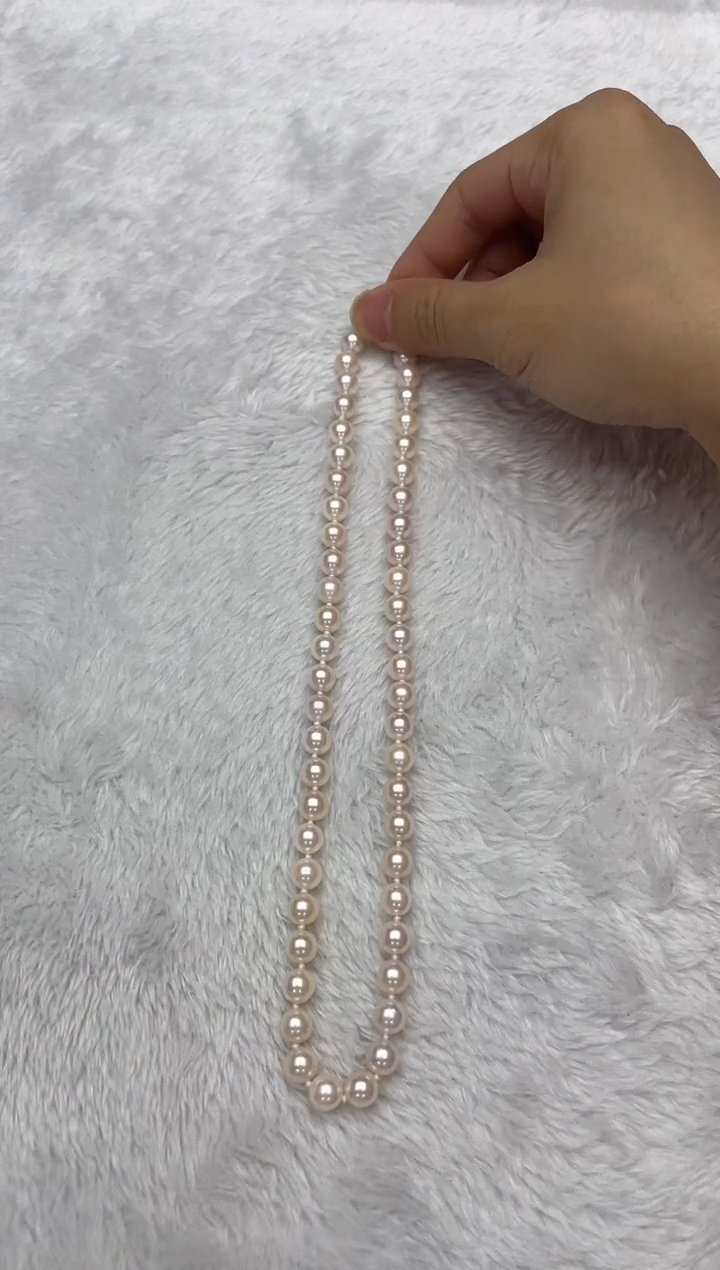 海水珍珠银S925镶嵌项链AK7.5-8mm（多样性发一）