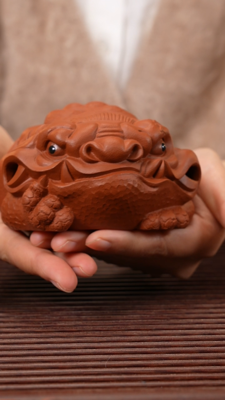 【闪购商品】紫砂茶宠朱泥恶蟾