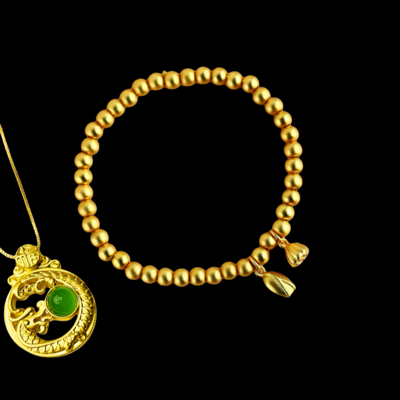 【芳芳】 精美高端两世欢合金手串+小龙牌吊坠DH65324