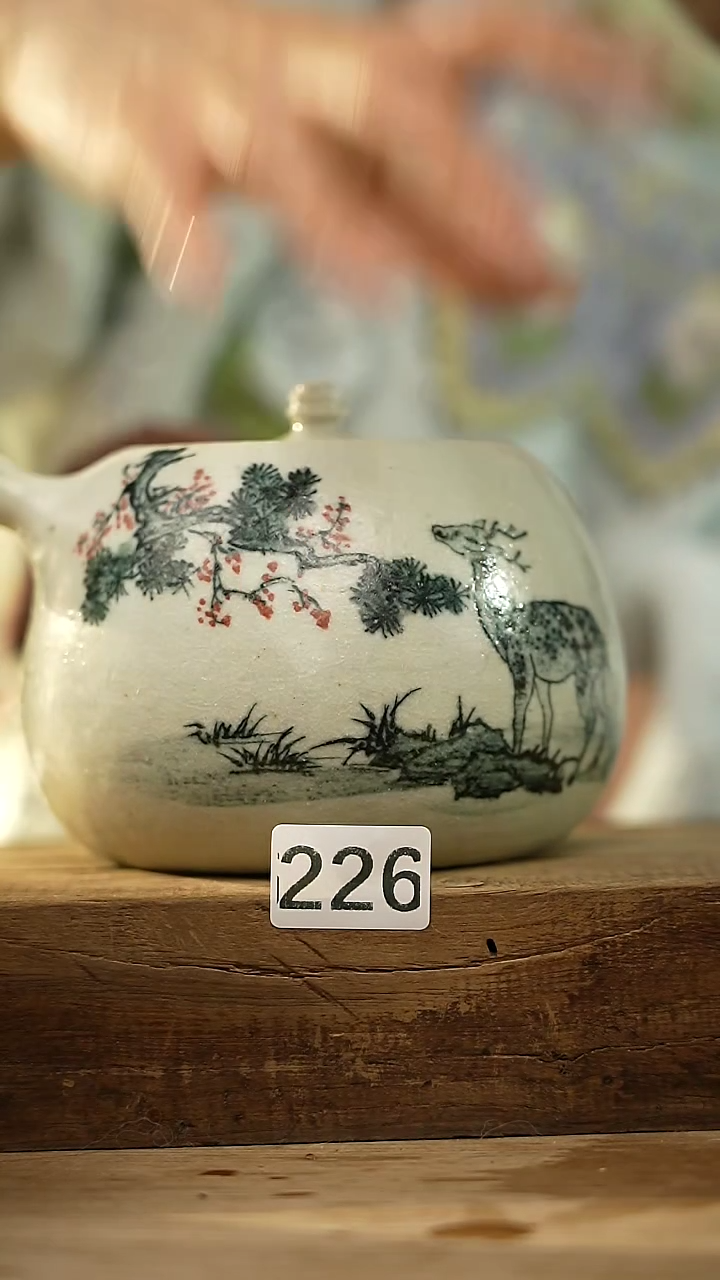 【闪购商品】瓷片设计师款 青花系列 侧把壶