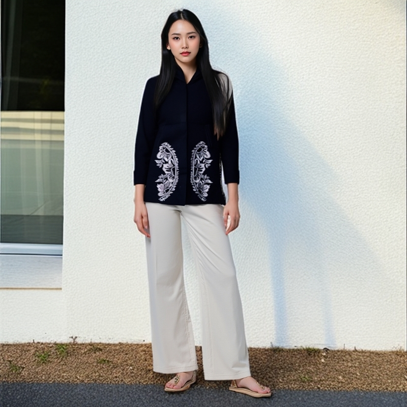 【800-999】  短外套上衣女装印花提花舒适针织连帽女士宽松时尚