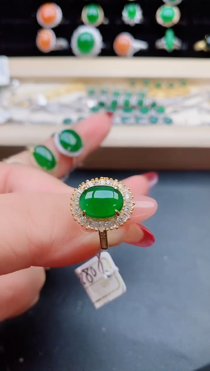 【闪购商品】翡翠戒指银S925镶嵌805050