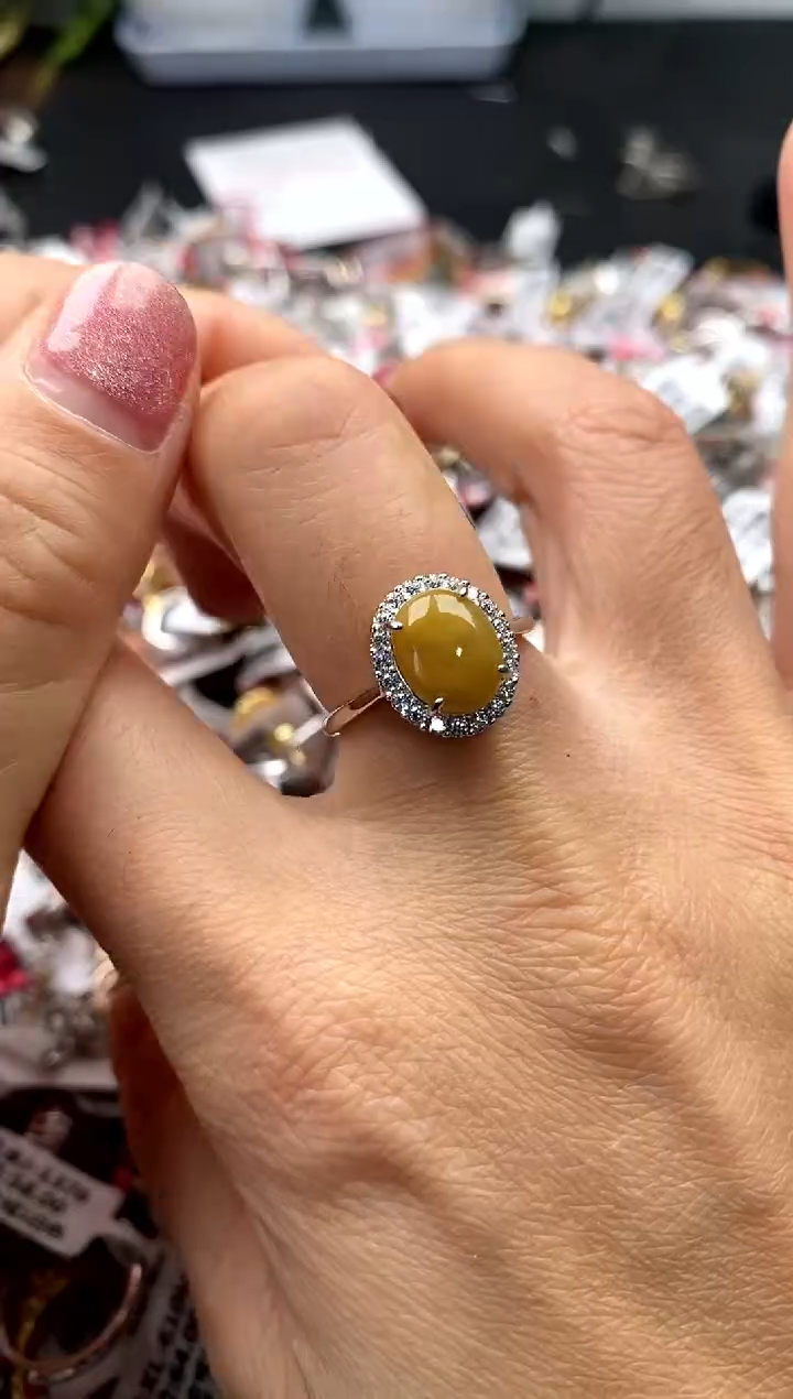 【闪购商品】翡翠戒指银S925镶嵌33333333     8