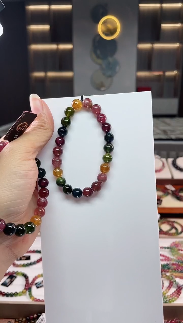 未镶嵌老矿碧玺单圈手串8mm+碧玺（多样性发一条）Q