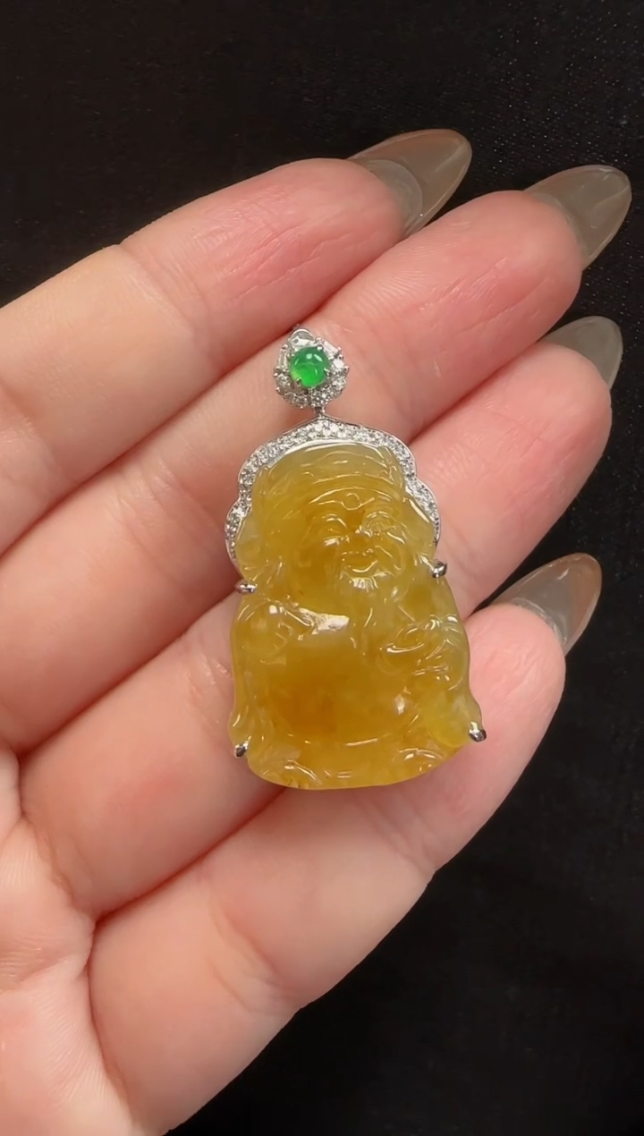 【闪购商品】翡翠颈饰18K金镶嵌031玉佛一个