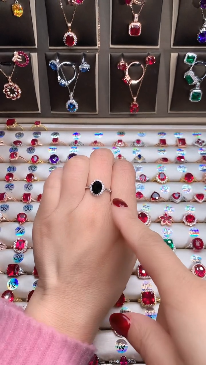 【闪购商品】蓝宝石戒指银S925镶嵌79山蓝